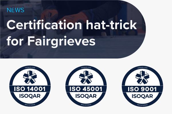 fairgrieve compression moulding awarded ISO 9001, 14001 and 45001.